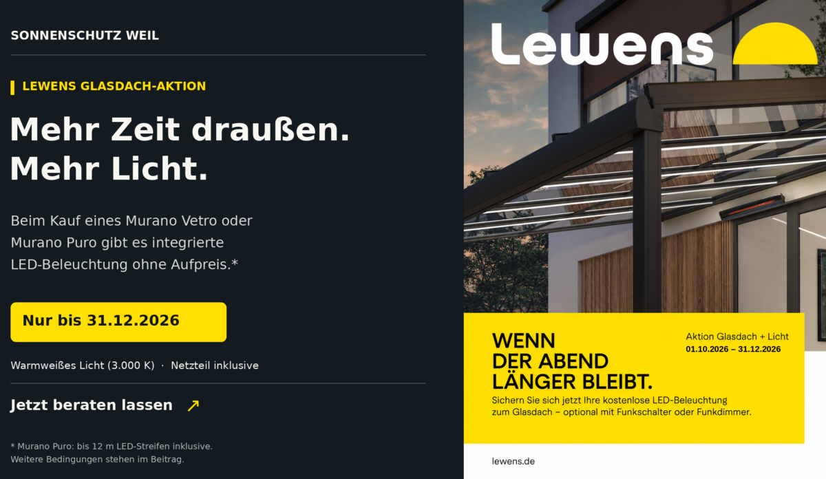 Mehr Freiheit. Mehr Licht.